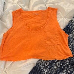 Aerie Orange Crop Tank Top Relaxed Fit